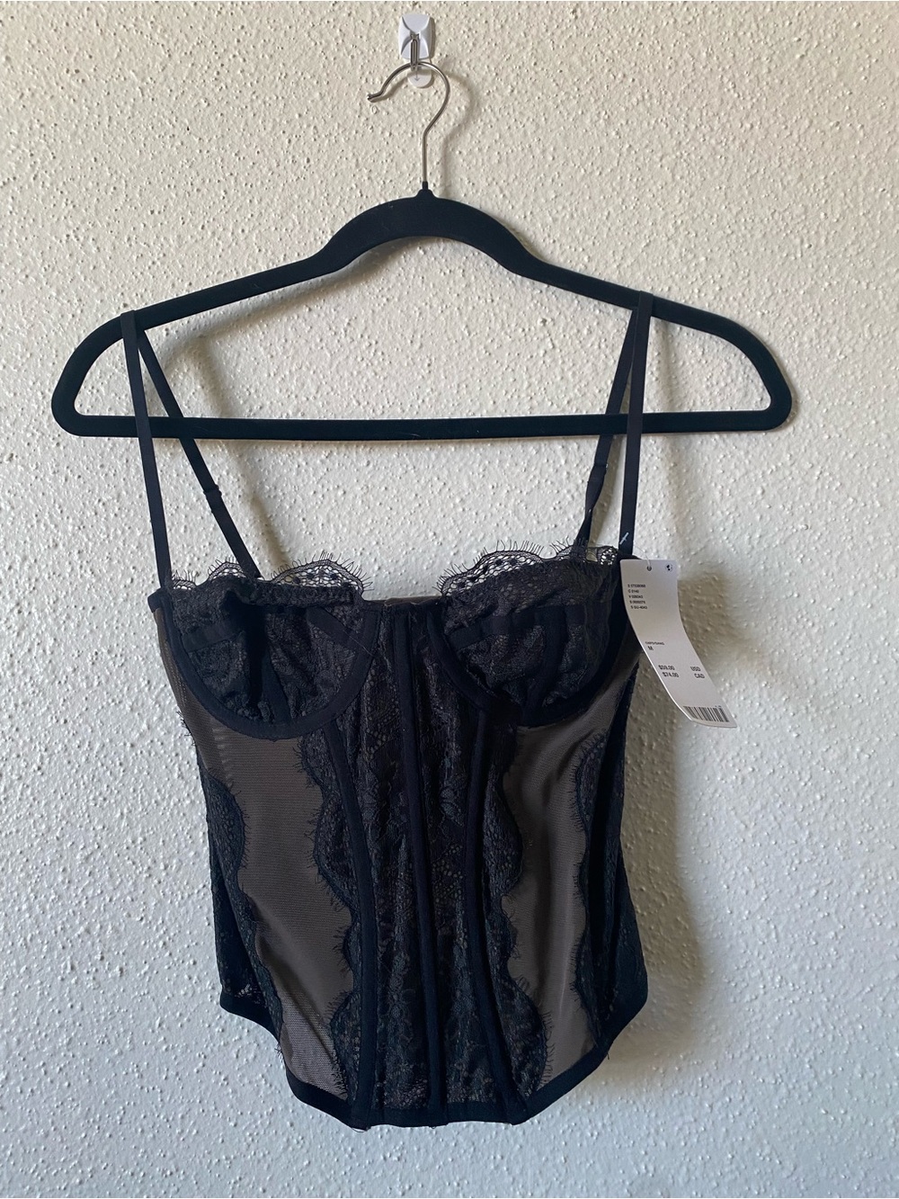 Urban Outfitters Black Lace Bustier Top